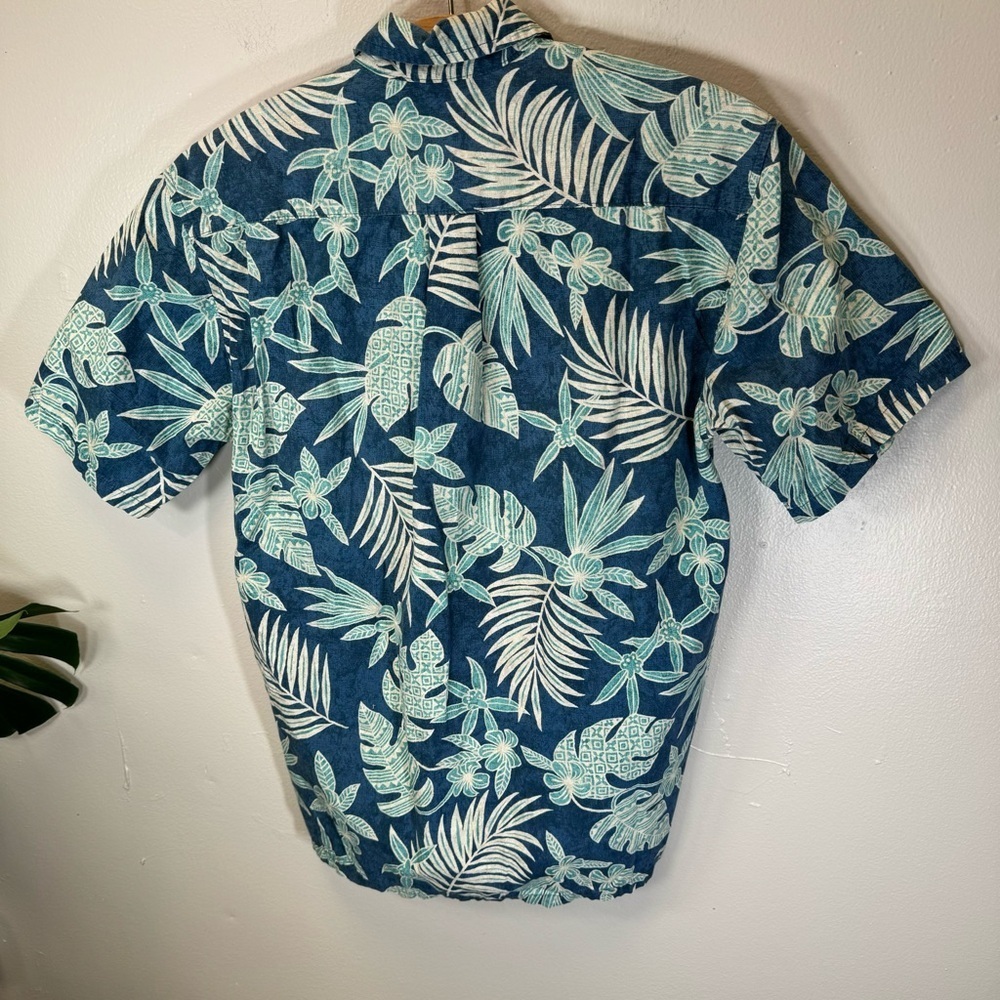 vintage Hawaiian Palm short sleeve button-down shirt blue men medium cotton - Picture 6 of 7